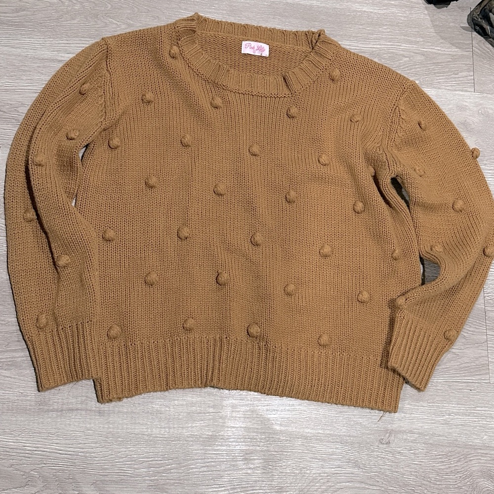 Pink Lily Cropped Sweater